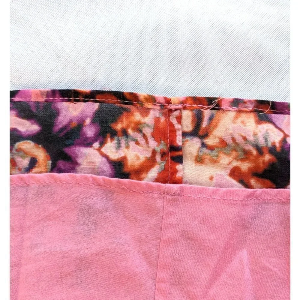UNGARO Tara Floral Silk Blend Mini Dress PinkPunch Multi w/Beaded Butterfly Sz L - Picture 6 of 10